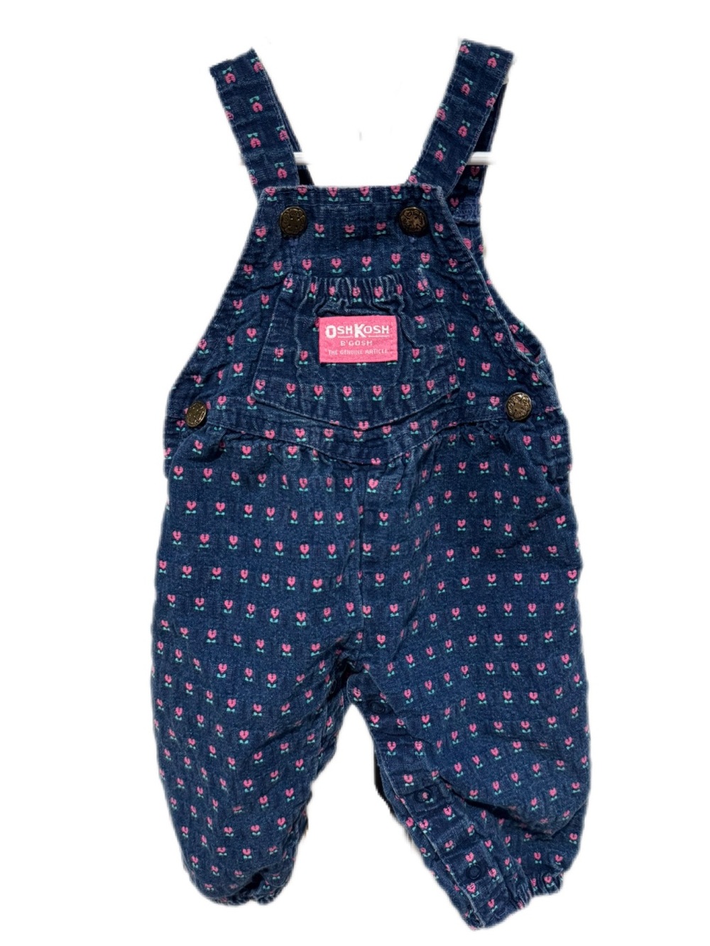 OshKosh B'gosh Fenim Floral Baby Overalls Infant Vintage 6-9mo